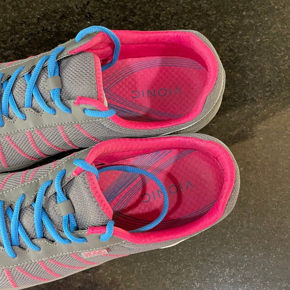 Vionic Alliance Grey Pink Blue Women’s 11 Athletic Walking Shoes Orthopedic - Picture 6 of 7
